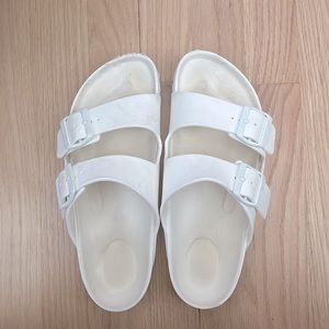 White Birkenstock Arizona EVA sandals